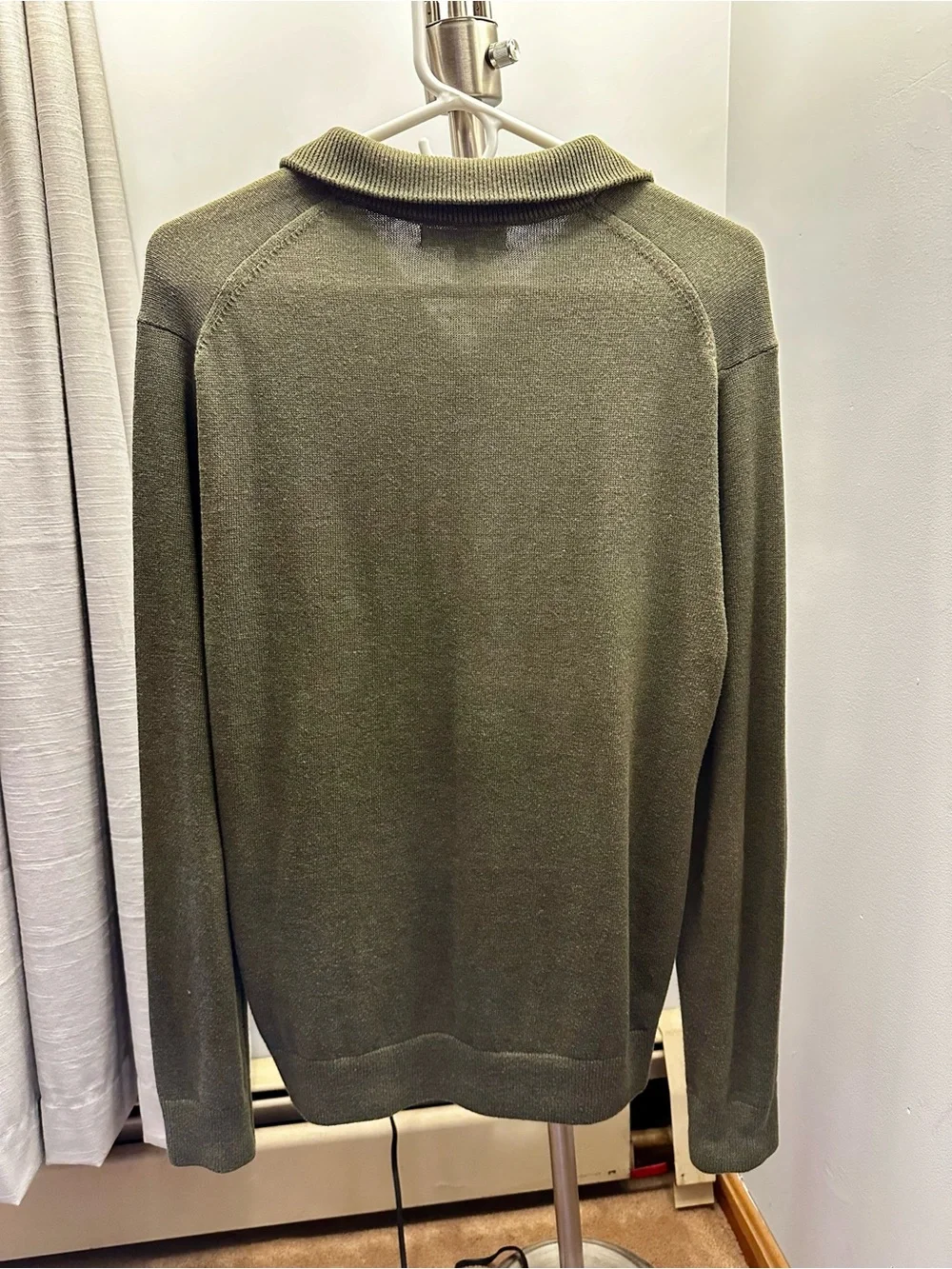 Men's Olive Quarter-Zip Sweater